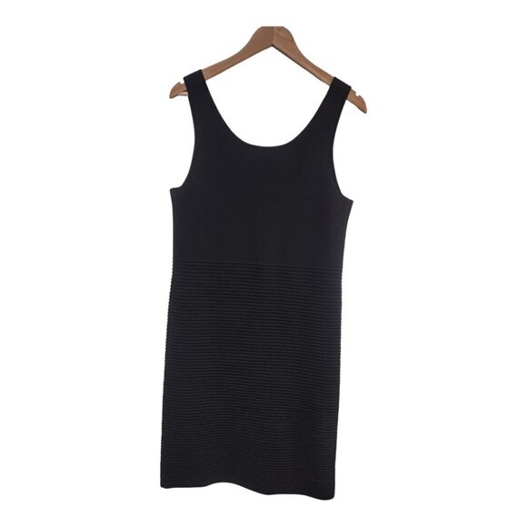 TSE 100% Wool Women's Scoop Neck Black Sleeveless Midi Dress Size Large - Picture 2 of 8